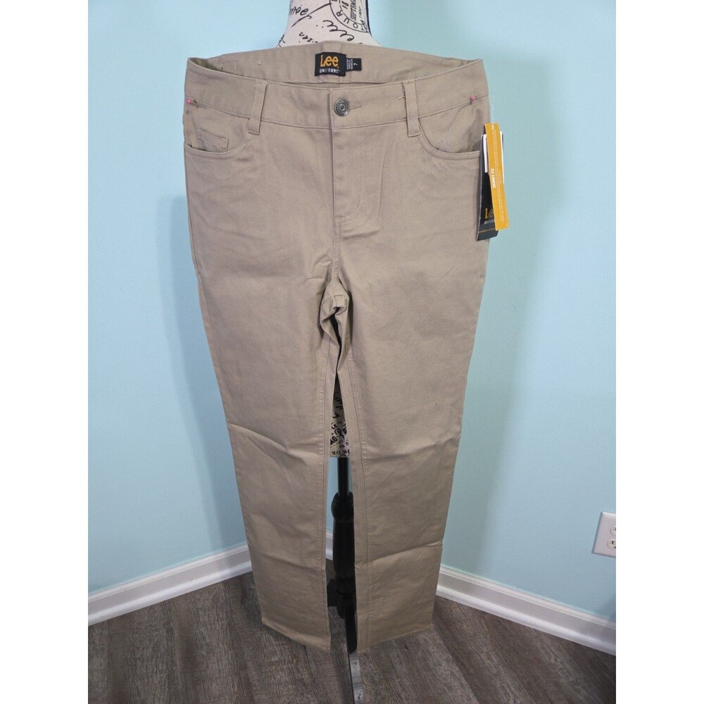 Lee Uniforms Classic 5 Pocket Skinny Pants Khaki juniors 7 new with tags